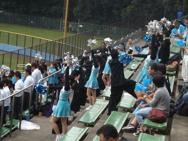 盛り上がる筑波大応援席