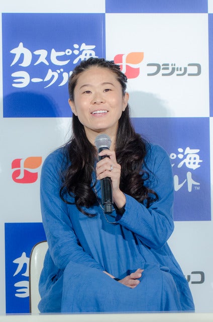 受験生ねばり勝ちイベント『カスピ海ヨーグルト 合格応援式』に登壇した澤穂希（2016年11月17日）撮影：五味渕秀行