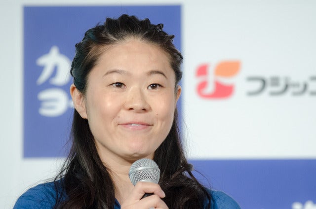 受験生ねばり勝ちイベント『カスピ海ヨーグルト 合格応援式』に登壇した澤穂希（2016年11月17日）撮影：五味渕秀行