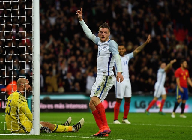 サッカーイングランド代表のジェイミー・ヴァーディ 参考画像（2016年11月15日）(c) Getty Images