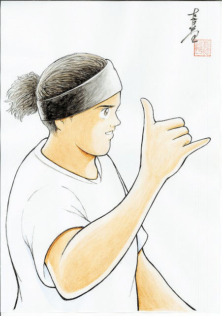 漫画家・高橋陽一氏が描いたロナウジーニョ絵：高橋陽一