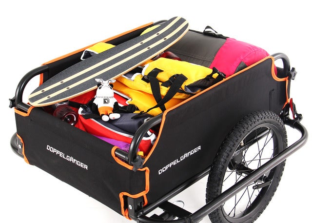 自転車で荷台に載せきれない荷物を運ぶ「サイクルトレーラー」