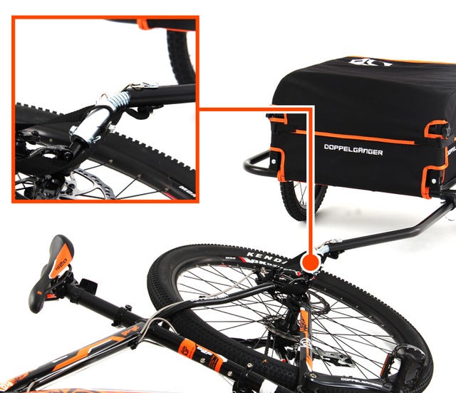 自転車で荷台に載せきれない荷物を運ぶ「サイクルトレーラー」