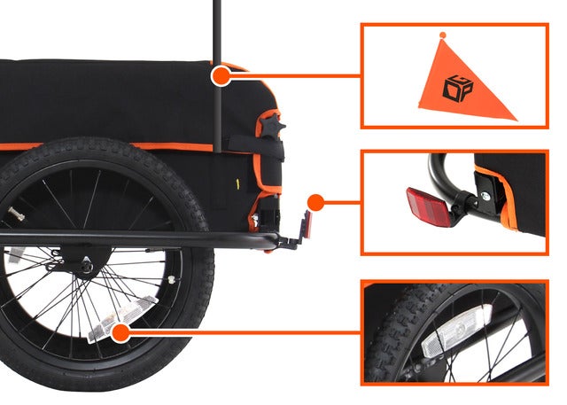 自転車で荷台に載せきれない荷物を運ぶ「サイクルトレーラー」