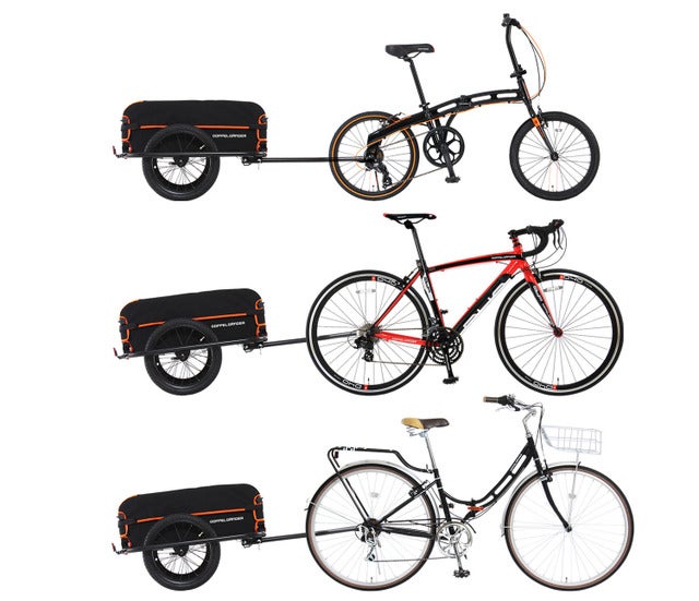 自転車で荷台に載せきれない荷物を運ぶ「サイクルトレーラー」