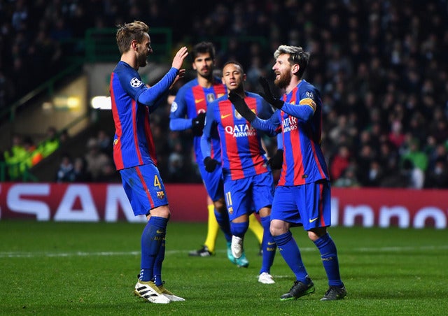 セルティック戦でリオネル・メッシ（右）が2ゴー（2016年11月23日）(c) Getty Images