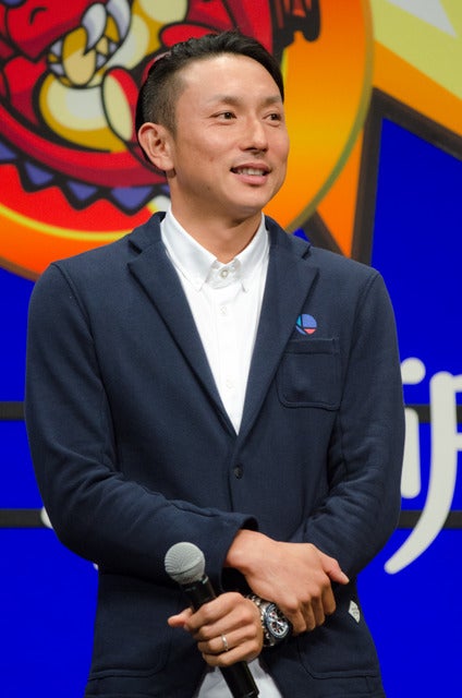 『モンスターストライク THE MOVIE はじまりの場所へ』完成披露＆ヒット祈願イベントに登壇した川崎宗則（2016年11月24日）撮影：五味渕秀行