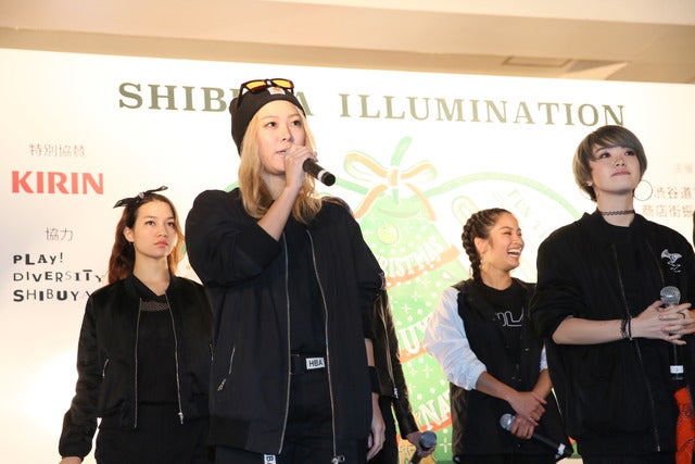 SHIBUYA ILLUMINATION 2016 イルミネーション点灯式に登壇したFAMM‘IN（2016年12月9日）