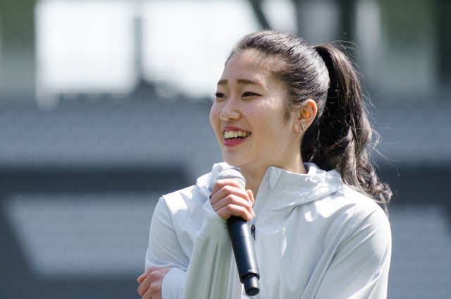 アディダスの『YOUNG ATHLETES CHALLENGE』に登壇した野中生萌（2017年4月3日）撮影：五味渕秀行