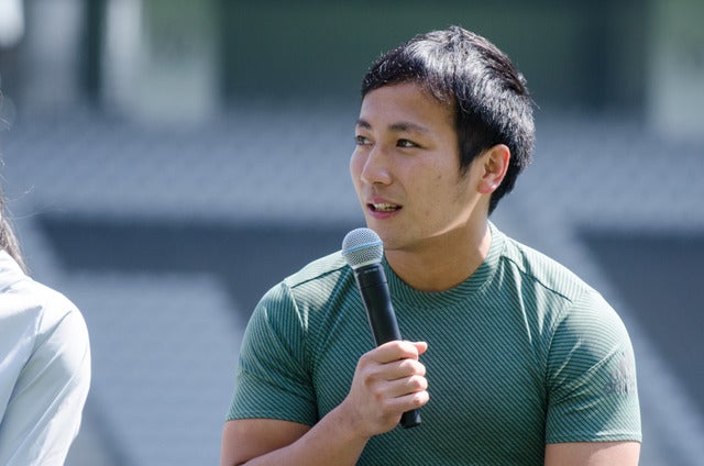 アディダスの『YOUNG ATHLETES CHALLENGE』に登壇した流大（2017年4月3日）撮影：五味渕秀行