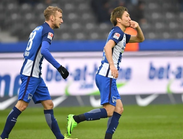 原口元気が開始1分の決勝弾 ヘルタ・ベルリン対インゴルシュタット（2017年2月4日）（c）Getty Images