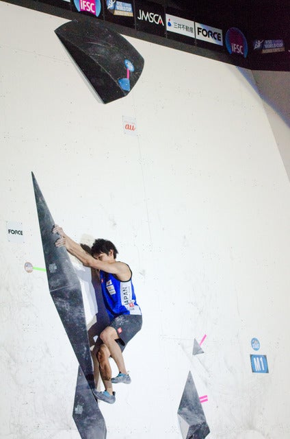 楢崎智亜、2位に悔し涙…逆転を許したボルダリングW杯八王子大会撮影：五味渕秀行