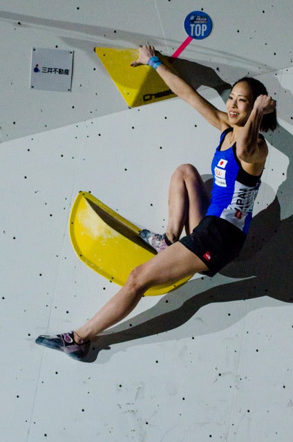 ボルダリングW杯八王子大会で野口啓代は2位に（2017年5月7日）撮影：五味渕秀行