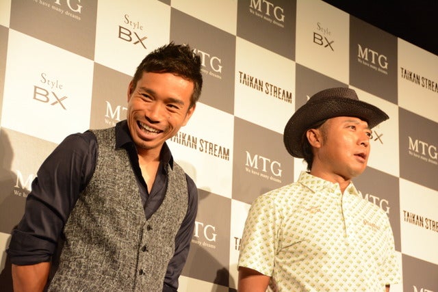 MTGは、水のチカラで体幹を刺激するトレーニングギア「TAIKAN STREAM」の発表会を6月20日に都内に開催した。共同開発パートナーとして本製品の開発に携わった、サッカー日本代表の長友佑都選手とプロゴルファーの片山晋呉選手が当日は出席した。撮影者:大日方航