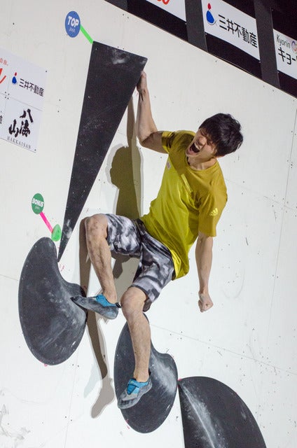 『スポーツクライミング 第12回ボルダリングジャパンカップ2017』で藤井快が二連覇（2017年1月29日）撮影：五味渕秀行