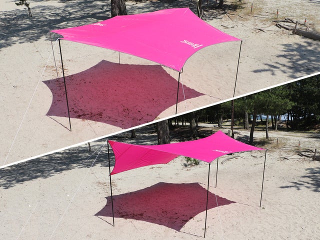 鮮やかなピンクのワンポールテントとタープ発売…ドッペルギャンガーアウトドア