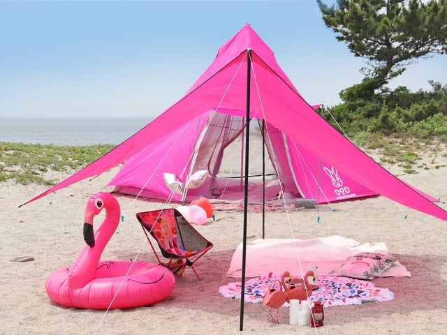 鮮やかなピンクのワンポールテントとタープ発売…ドッペルギャンガーアウトドア