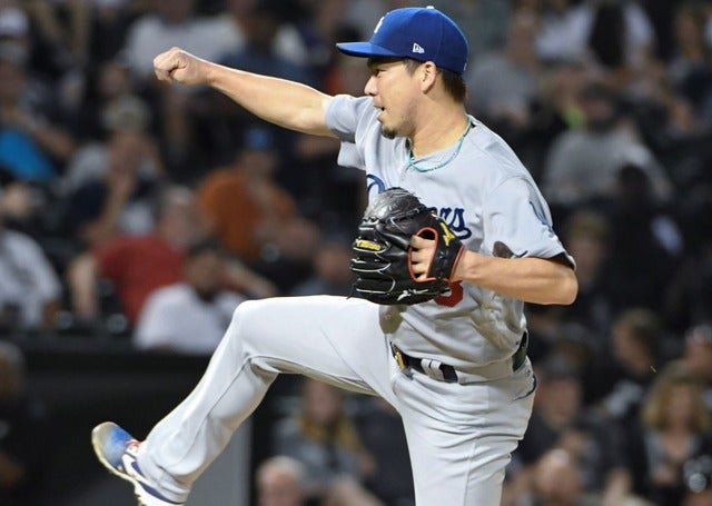 今季8勝目を挙げたドジャース・前田健太（2017年7月19日）（c）Getty Images