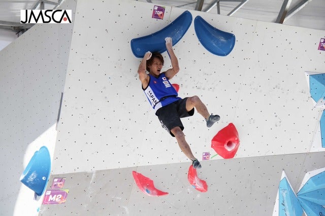 第10回ワールドゲームズ、男子ボルダリングで緒方良行が金メダルを獲得(2017年7月21日)画像提供:日本山岳・スポーツクライミング協会