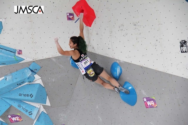 第10回ワールドゲームズ、女子ボルダリングで野中生萌が銀メダルを獲得(2017年7月21日)画像提供:日本山岳・スポーツクライミング協会