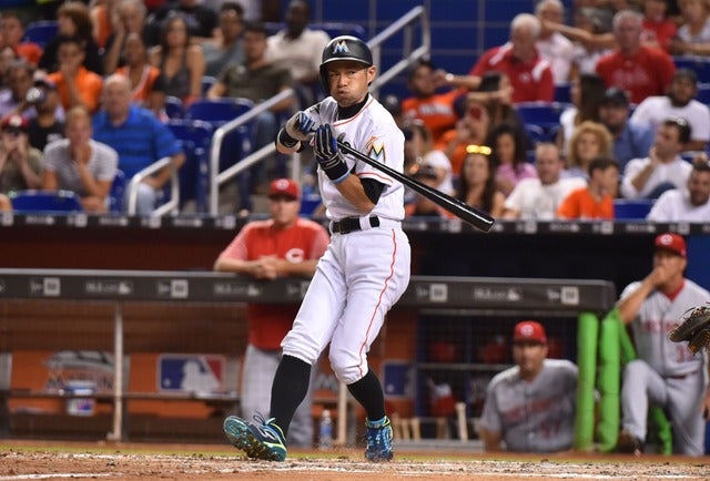 代打で二塁打を放ったイチロー（2017年7月28日）（c）Getty Images