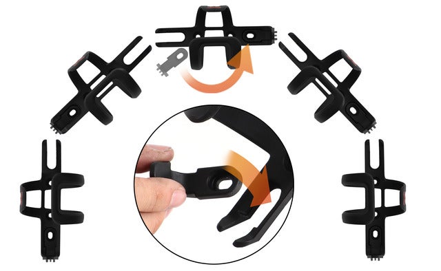 右・左利きの両方に対応する左右非対称「マルチユースボトルケージ」発売