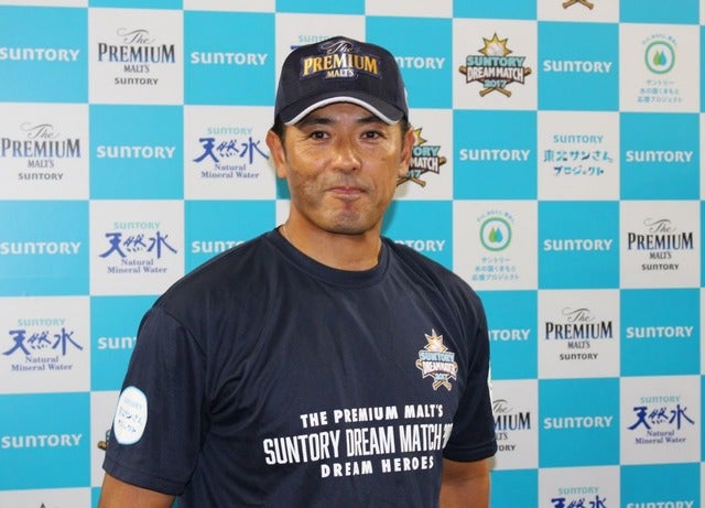 試合前に意気込みを語る稲葉篤紀撮影：浜田哲男