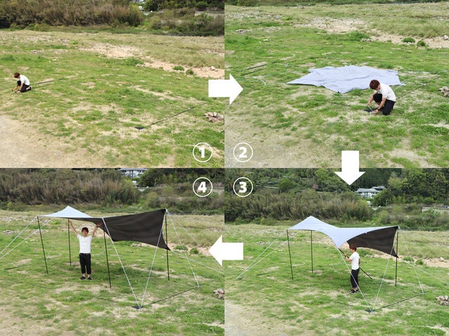 遮光コーティングを施した夏キャンプ向け「ワンポールテント」発売