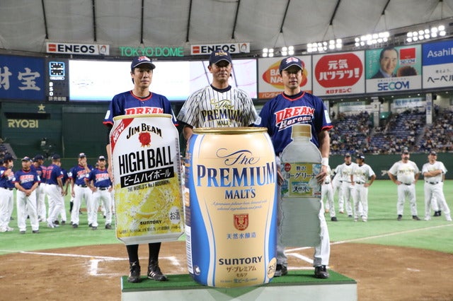 桑田がショート？侍ジャパン稲葉監督がピッチャー？…珍采配続出のサントリードリームマッチ撮影：山本有莉