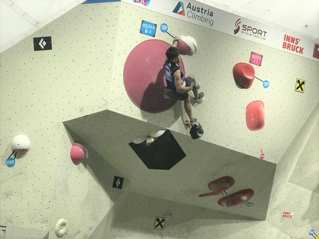 世界ユース選手権男子ボルダリング（ユースA）で田嶋瑞貴が3位に（2017年9月1日）画像提供：日本山岳・スポーツクライミング協会