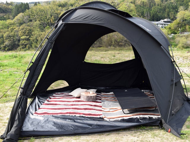 火の粉に強いドーム型タープ兼テント「ファイヤーベース」発売