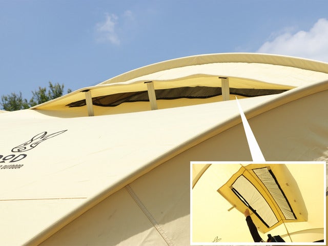 火の粉に強いドーム型タープ兼テント「ファイヤーベース」発売