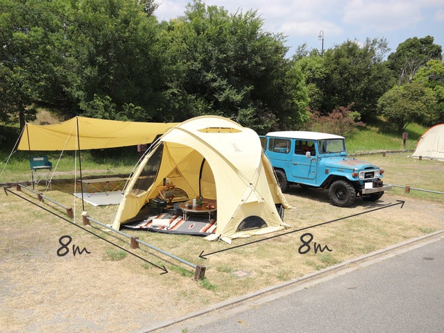 火の粉に強いドーム型タープ兼テント「ファイヤーベース」発売