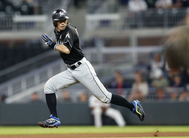 代打で今季26本目の安打を放ったイチロー（2017年9月7日）(c) Getty Images