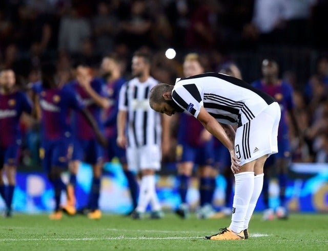 バルセロナに完敗したユベントス（2017年9月12日）(c) Getty Images