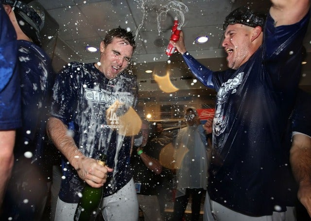 ドジャースが5年連続のナショナル・リーグ西地区優勝(2017年9月22日)(c)Getty Images