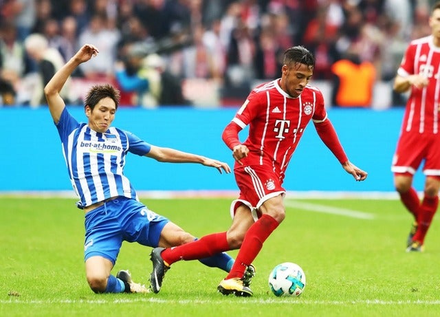 バイエルン戦でMOMに選出された原口元気（2017年10月1日）（c）Getty Images