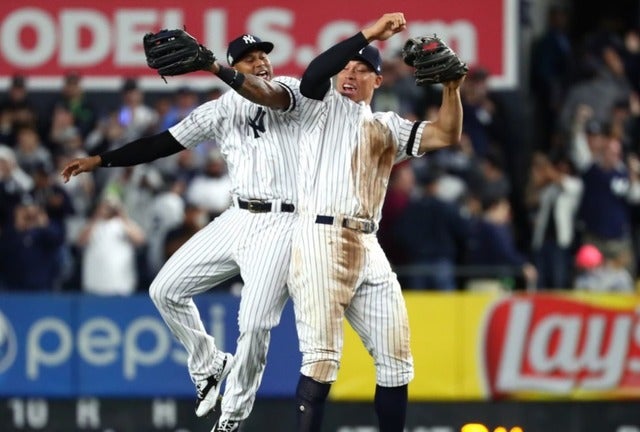 ヤンキースが5年ぶりの地区シリーズ進出（2017年10月3日）（c）Getty Images