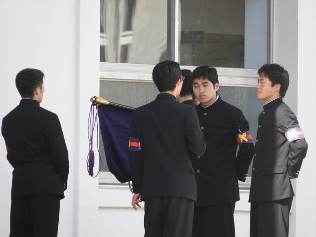 慶應義塾、応援指導部リーダーたち撮影：手束仁