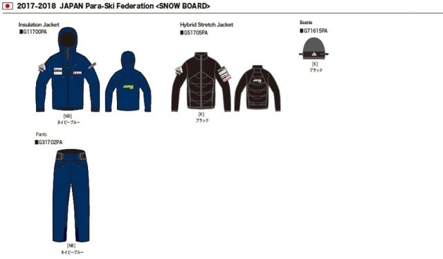 ゴールドウイン、日本障害者スキー連盟にウエアを提供