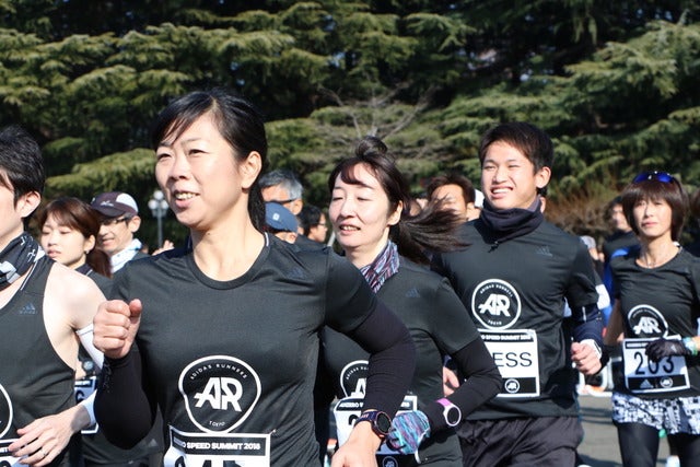 「アディゼロ」最新シューズを履いて3キロランニングに挑戦(2018年1月21日)撮影:山本有莉