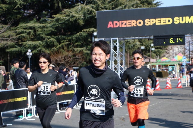 「アディゼロ」最新シューズを履いて3キロランニングに挑戦(2018年1月21日)撮影:山本有莉