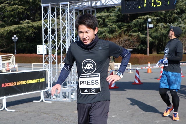 「アディゼロ」最新シューズを履いて3キロランニングに挑戦(2018年1月21日)撮影:山本有莉