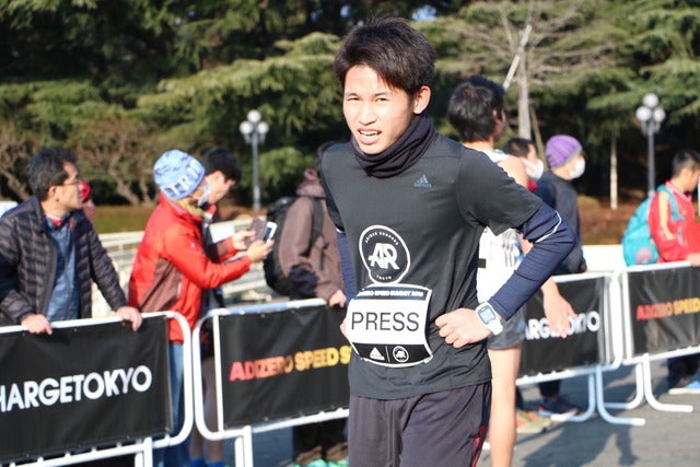 「アディゼロ」最新シューズを履いて3キロランニングに挑戦(2018年1月21日)撮影:山本有莉