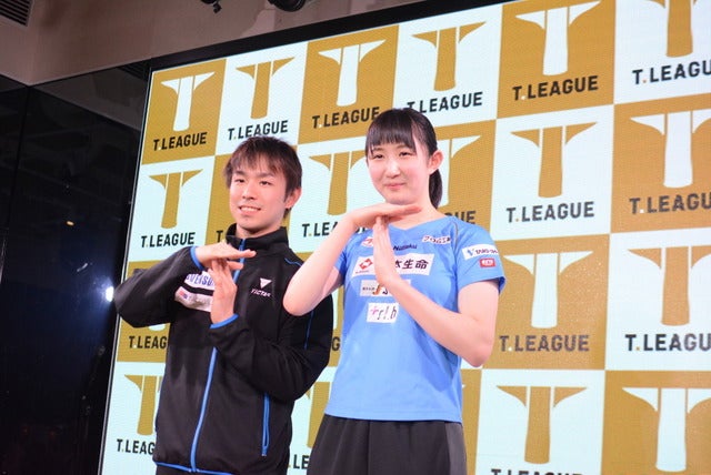 丹羽孝希選手、早田ひな選手撮影：大日方航