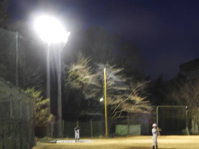 ６基のナイター照明もある撮影：手束仁