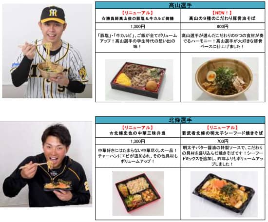 阪神・金本監督&選手プロデュースのメニューが甲子園に登場