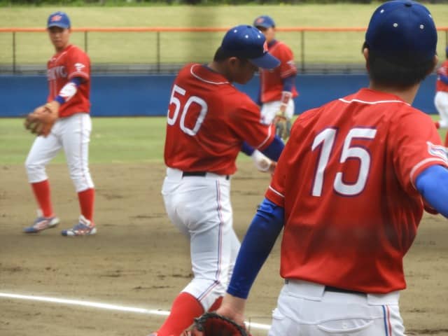 帝京大のシートノック撮影：手束仁