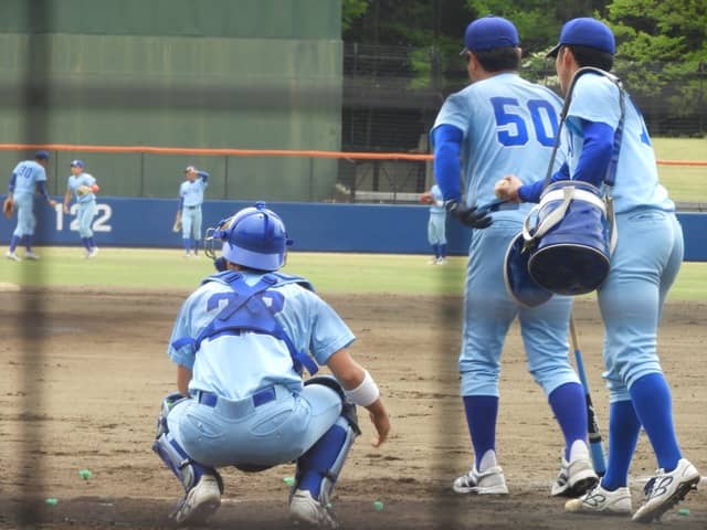 日体大のシートノック撮影：手束仁