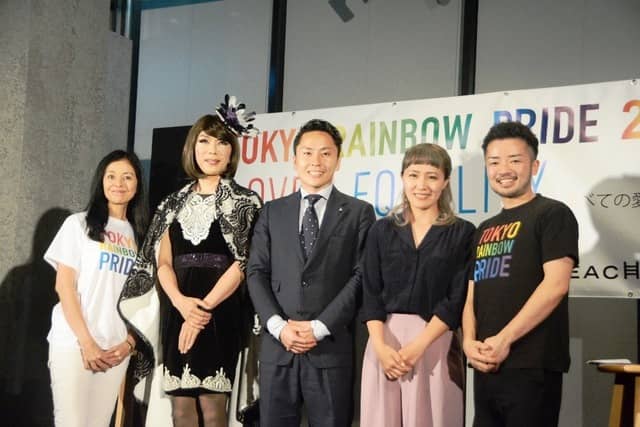 日本最大級のLGBT関連イベント「東京レインボープライド2018」が4月28日～5月6日までの間開催される。28日、渋谷の「ホテル コエ トーキョー」で同イベントのオープニングレセプションが行われ、元サッカー女子日本代表の丸山桂里奈さんや、元フェンシング日本代表の太田雄貴さんらが登場した。撮影：大日方航